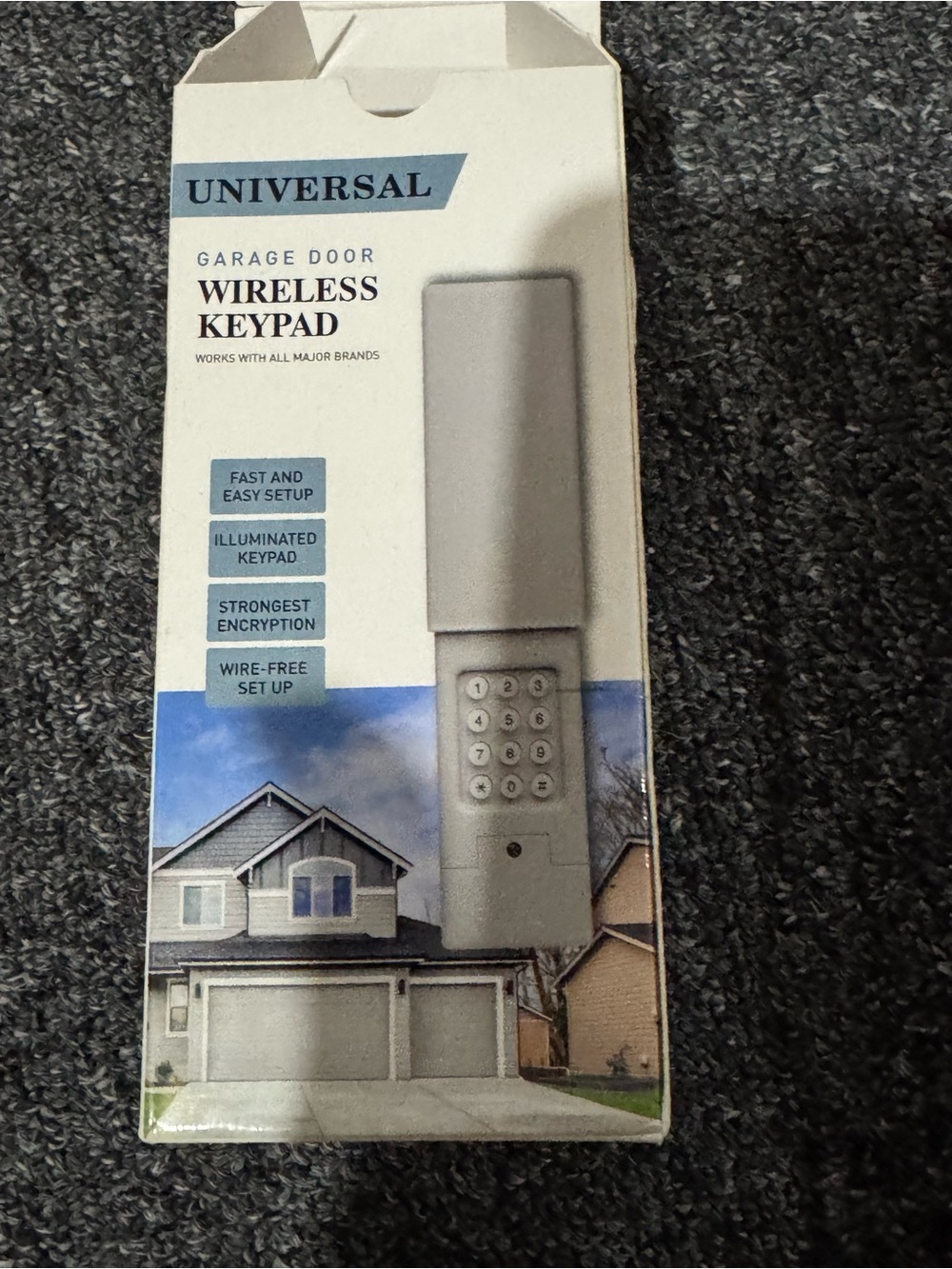 Universal White and Gray Wireless Garage Keypad with Protective Cover